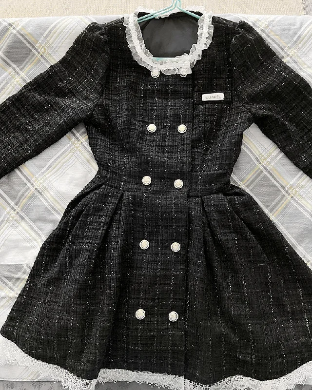UJAKEL dress, long sleeved round neck elegant button-embellished dress Tunics New arrival UJAKEL dress, long sleeved round neck elegant button-embellished dress Tunics New arrival
