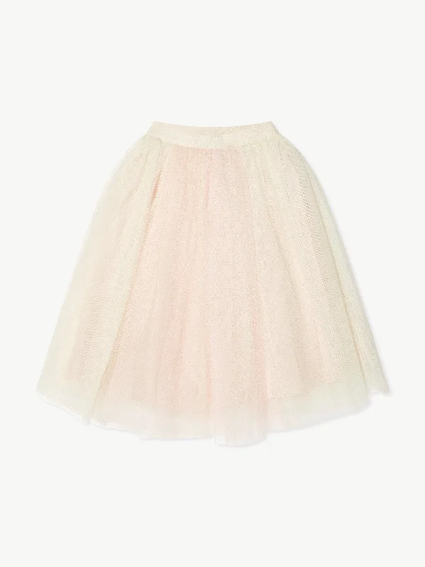 Bonpoint Girls Tulle Panice Maxi Skirt in Pink chiffon skirt flowing
