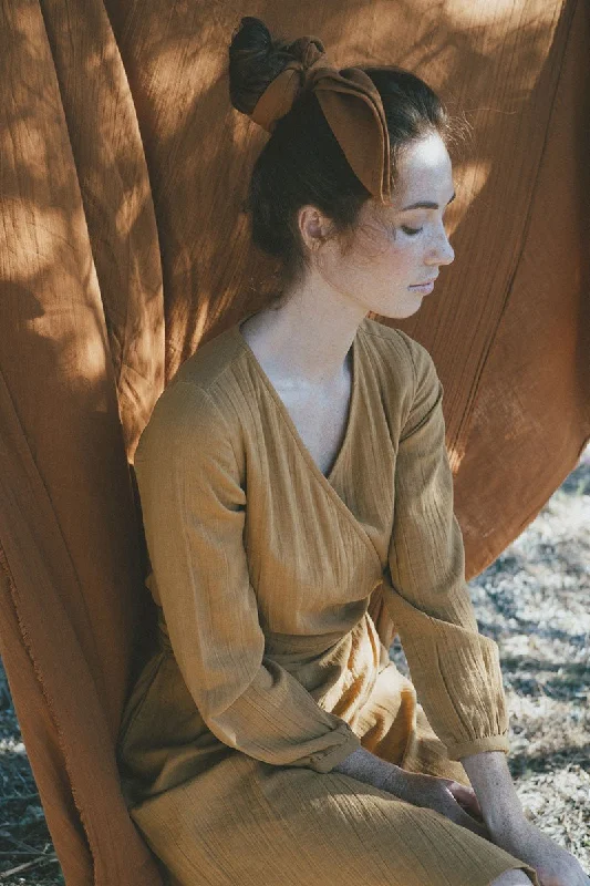 Susana Crossover dress in mustard Tunics Stylish elegant