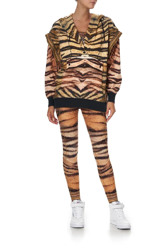 HOODIE WITH FRONT OPENING FELINE FINE Hoodie with Elastic Waist Stretchable Comfortable HOODIE WITH FRONT OPENING FELINE FINE Hoodie with Elastic Waist Stretchable Comfortable
