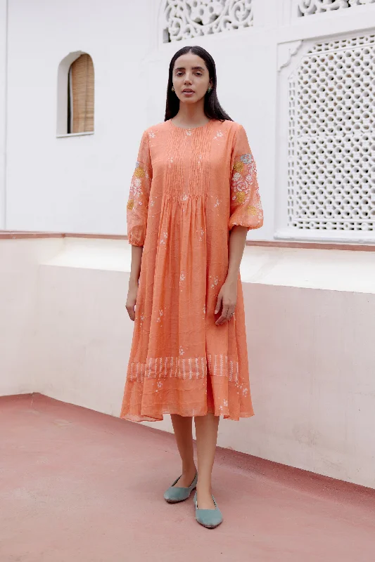 tangerine Embroidered Dress Tunics Plaid country