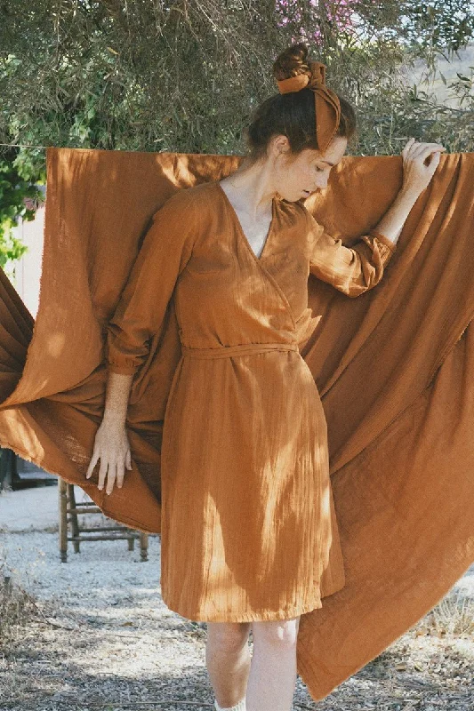 Susana Crossover dress in terracotta Tunics Trendy modern