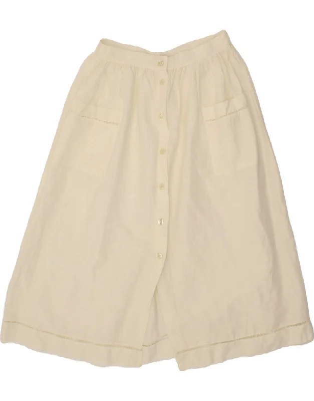 VINTAGE Womens A-Line Skirt W34 Large Off White lace skirt intricate