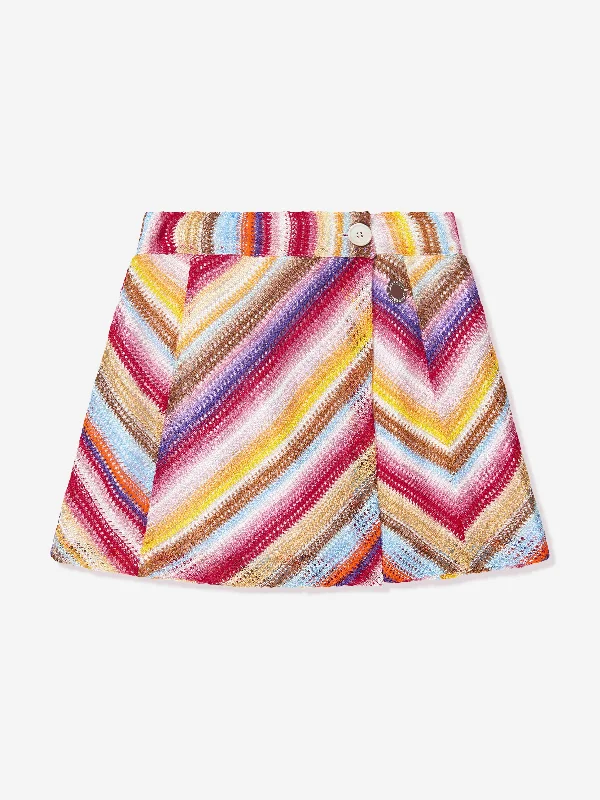 Missoni Girls Striped Skirt in Multicolour high waist skirt