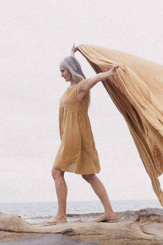 Elvia dress in mustard A-Line Day Work