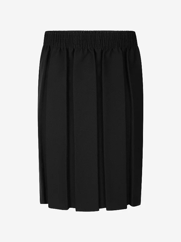 Zeco Girls School Box Pleat Skirt in Black lace skirt intricate