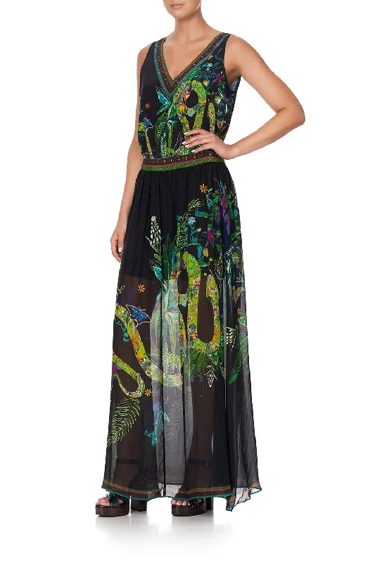 SIDE SPLIT OVERLAY SKIRT RIVER CRUISE athletic skirt fit