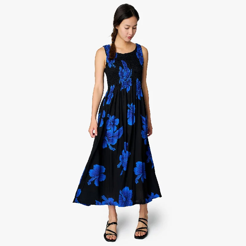 Hibiscus Smock Long Dress Tunics Wedding white