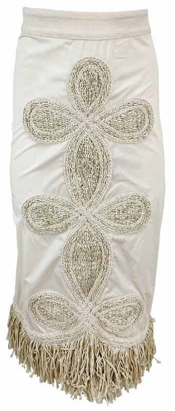 Johanna Ortiz Outlaw Legends Skirt in Ecru lace skirt feminine