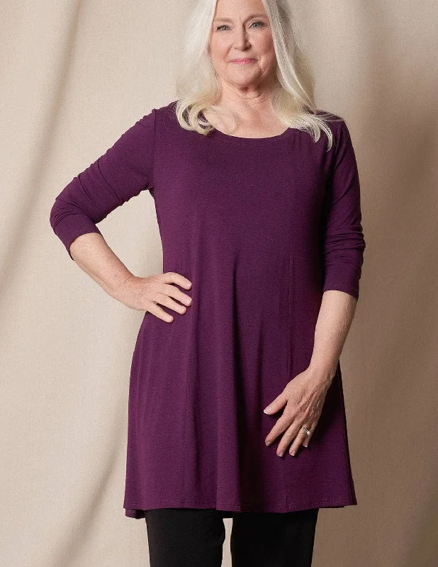 Bamboo/Organic Cotton Tunic Dress - Plum Tunics Travel practical
