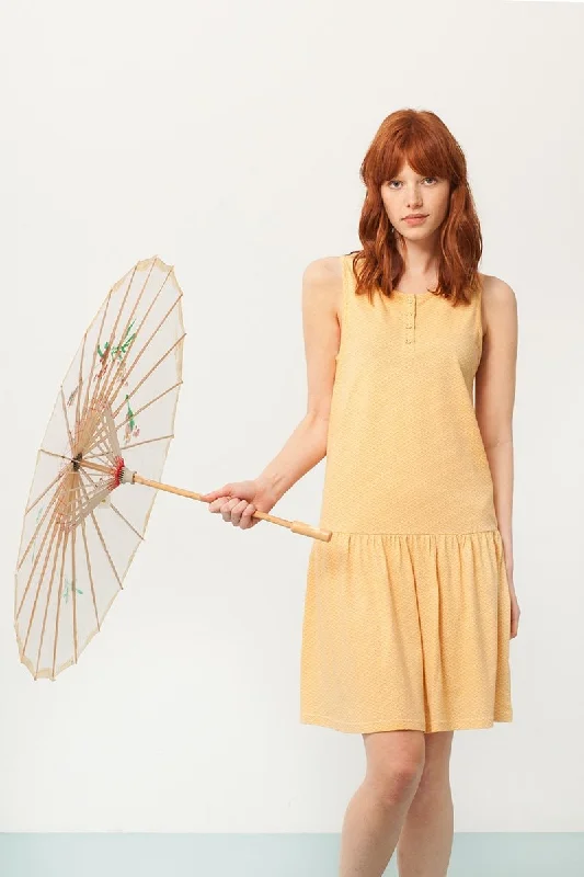 Penelope Charleston dress in yellow and japanese print Tunics Occasion special