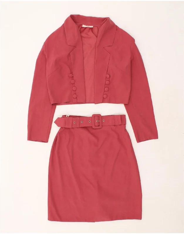 VINTAGE Womens 2 Piece Skirt Set UK 12 Medium W26 Pink corduroy skirt cozy