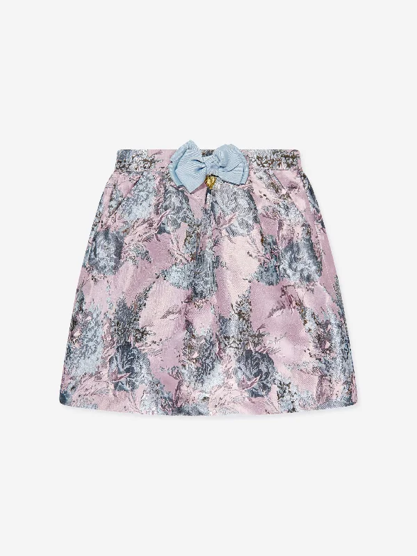 Angels Face Girls Sybil Jacquard Skirt in Pink a-line skirt cut