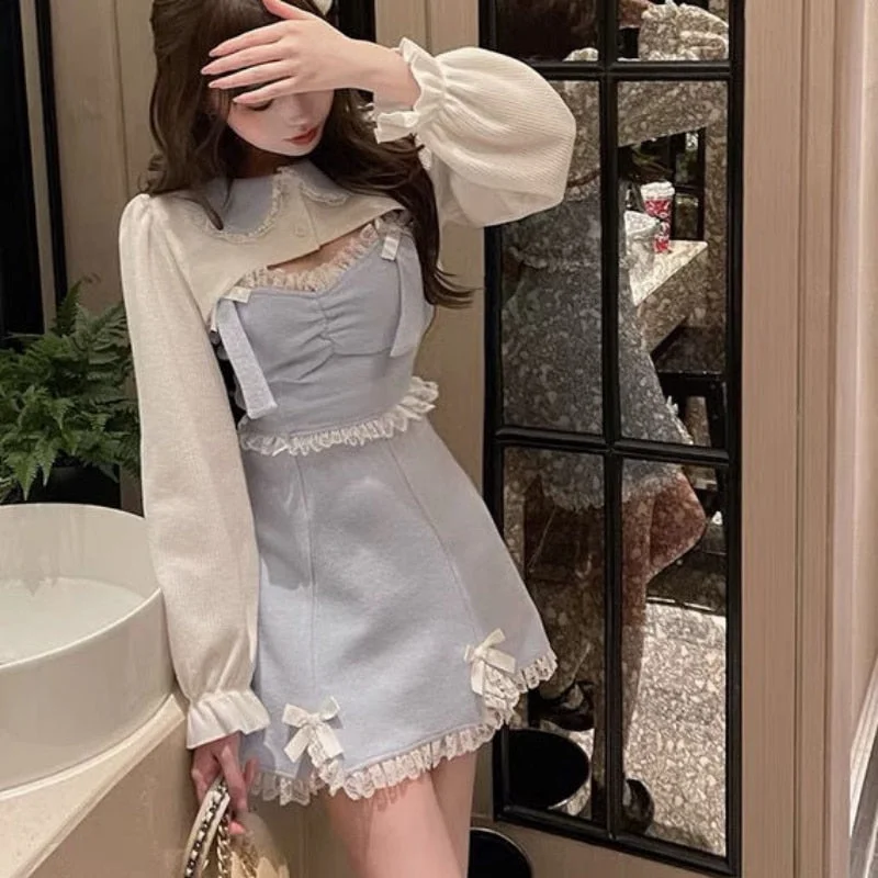 Japanese Princess Fashion Lace Dresses Tunics Versatile functional