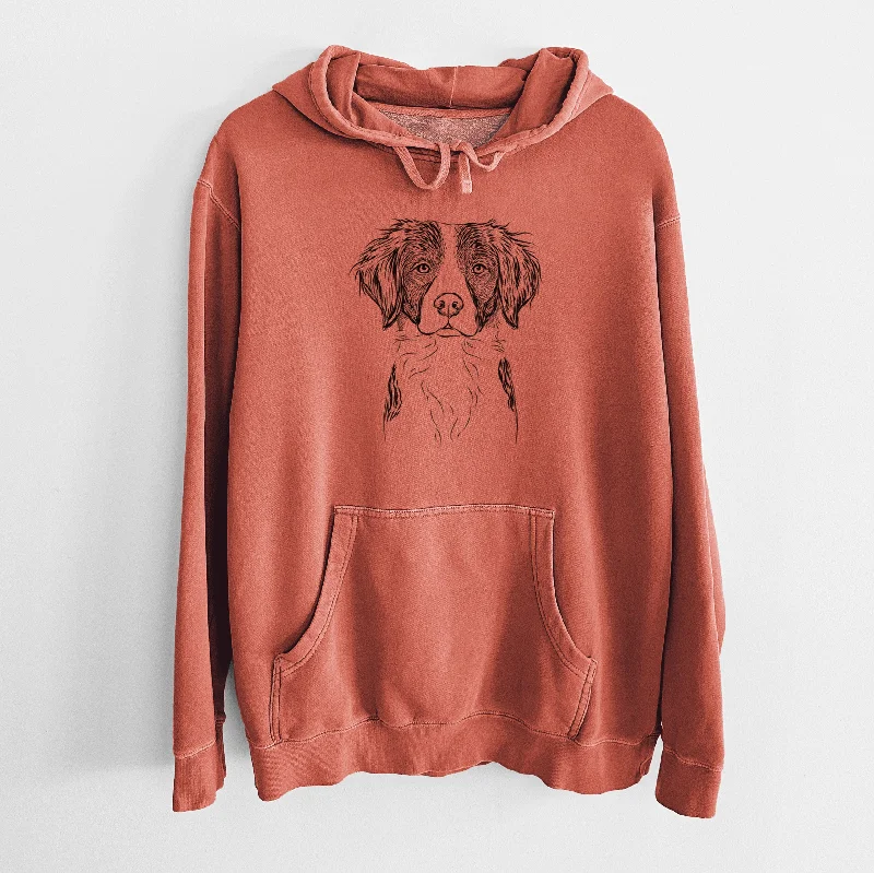 Bare Remi the Brittany - Unisex Pigment Dyed Hoodie Hoodie with Illustration Artistic Creative Bare Remi the Brittany - Unisex Pigment Dyed Hoodie Hoodie with Illustration Artistic Creative