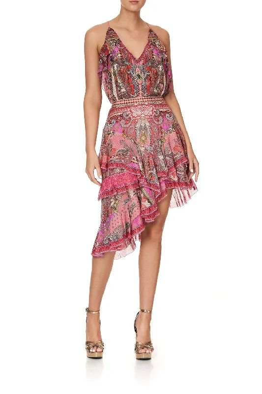 LAYERED ASYMMETRICAL SKIRT LOTUS LOVERS denim skirt classic