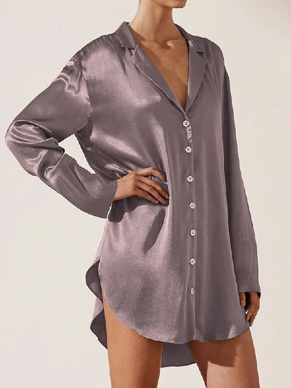 Linad Satin Night Dress Tunic Top Casual