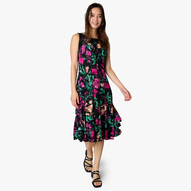 Flower Sleeveless Knit Jersey Dress Tunics Summer linen