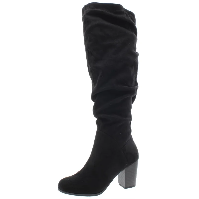 Material Girl Womens Myah Faux Suede Tall Dress Boots Tunics Gym athletic