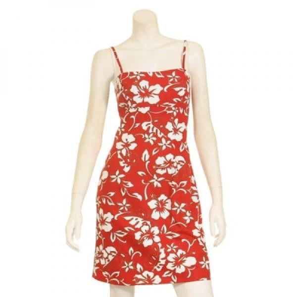 Classic Hibiscus Strap Dress Tunics Stylish elegant