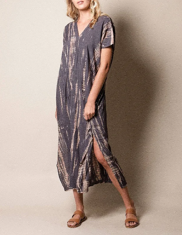 Tie-Dye Shibori Dress - Grey - As-Is-Clearance Tunics Handmade artisanal