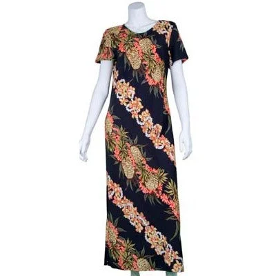 Pineapple Panel Long Dress Tunics Versatile all-occasion