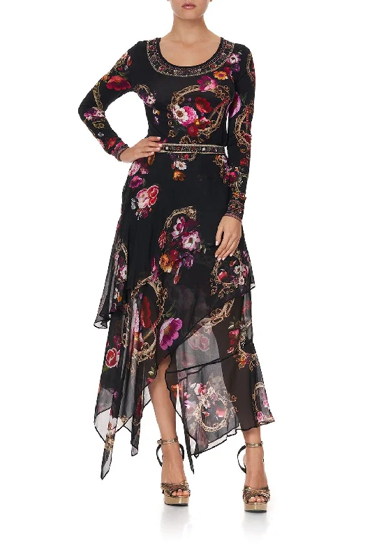 ASYMMETRICAL RUFFLE SKIRT MIRROR MIRROR wool skirt breathable