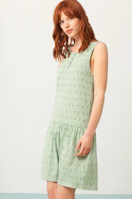 Penelope Charleston dress in mint green and abstract print Tunics Bridal satin