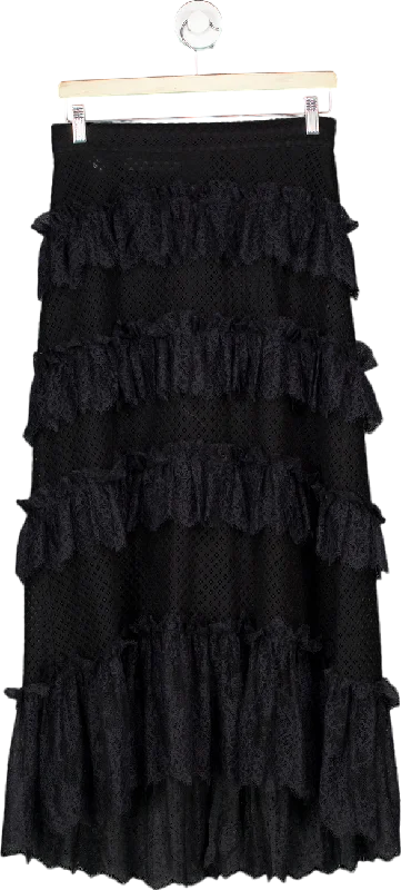 Philosophy di Lorenzo Serafini Black Lace Layered Skirt UK 8 seamless skirt comfort