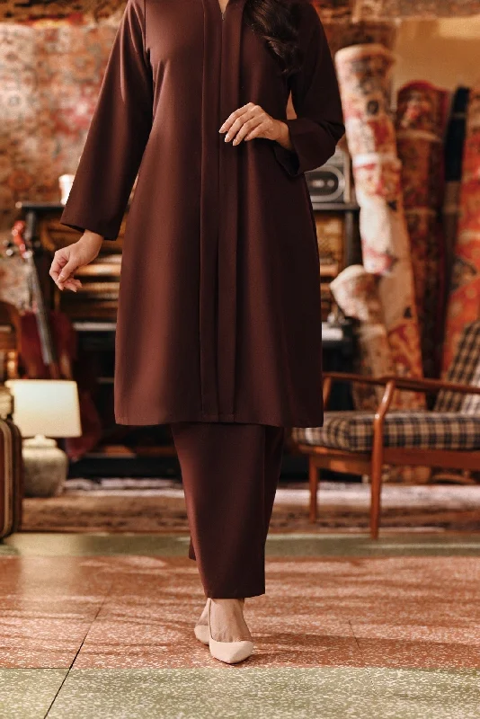 The Akar Kita Women Folded Skirt - Dark Burgundy silk skirt lustrous