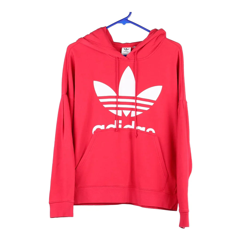 Adidas Spellout Hoodie - Small Pink Cotton Blend Hoodie with Cuffed Sleeves Snug Secure Adidas Spellout Hoodie - Small Pink Cotton Blend Hoodie with Cuffed Sleeves Snug Secure