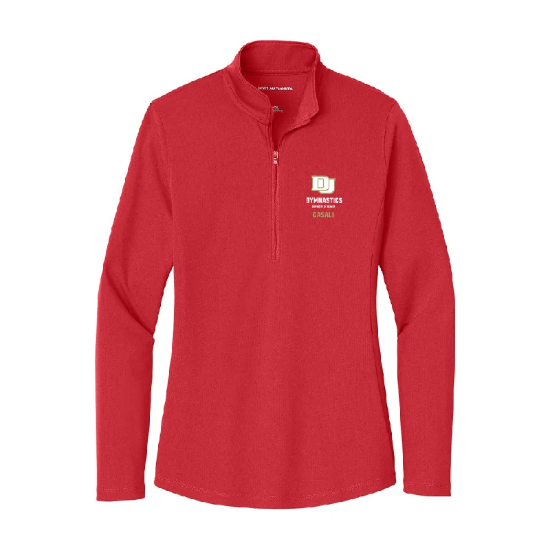 DU - NCAA Women's Gymnastics : Rosie Casali - Women's Lightweight Quarter Zip Jacket Satin Jacket Silk Jacket Chiffon Jacket DU - NCAA Women's Gymnastics : Rosie Casali - Women's Lightweight Quarter Zip Jacket Satin Jacket Silk Jacket Chiffon Jacket