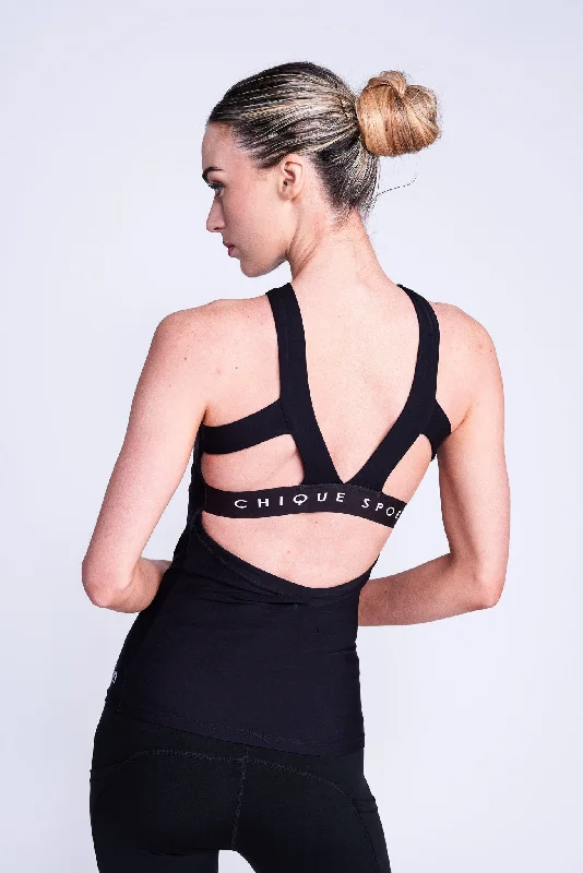 Empower Tank Top in Black glitter tank top