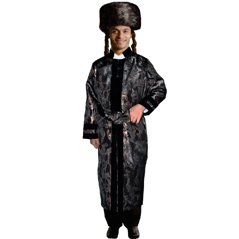 Black Rabbi Coat - Adults Knit Woven Fleece