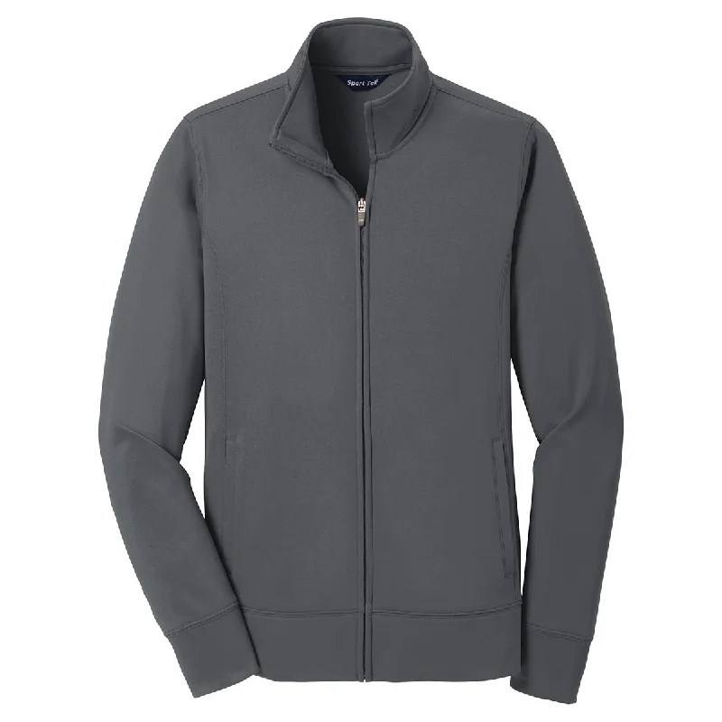 Sport-Tek Women's Dark Smoke Grey Sport-Wick Fleece Full-Zip Jacket Belted Jacket Elasticated Jacket Padded Jacket Sport-Tek Women's Dark Smoke Grey Sport-Wick Fleece Full-Zip Jacket Belted Jacket Elasticated Jacket Padded Jacket