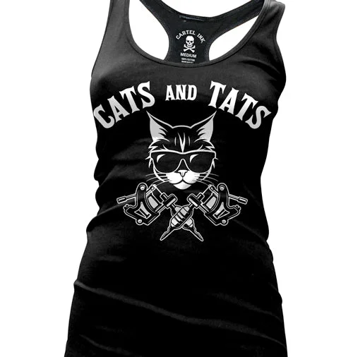 Cats and Tats Women's Racer Back Tank Top open back tank