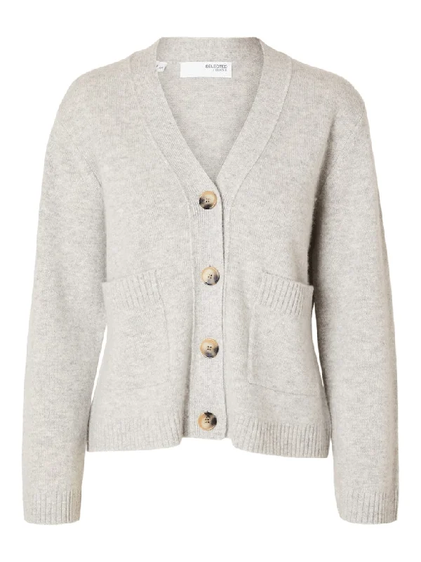 Selected Femme Cille - Cardigan med cashmere Embroidered Appliqued Beaded