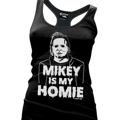 Mikey is my Homie Women's Racer Back Tank Top crew neck tank