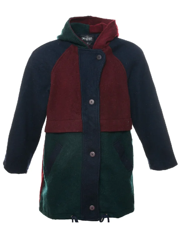 Hooded Wool Coat - M Parka Down Jacket Wool Coat