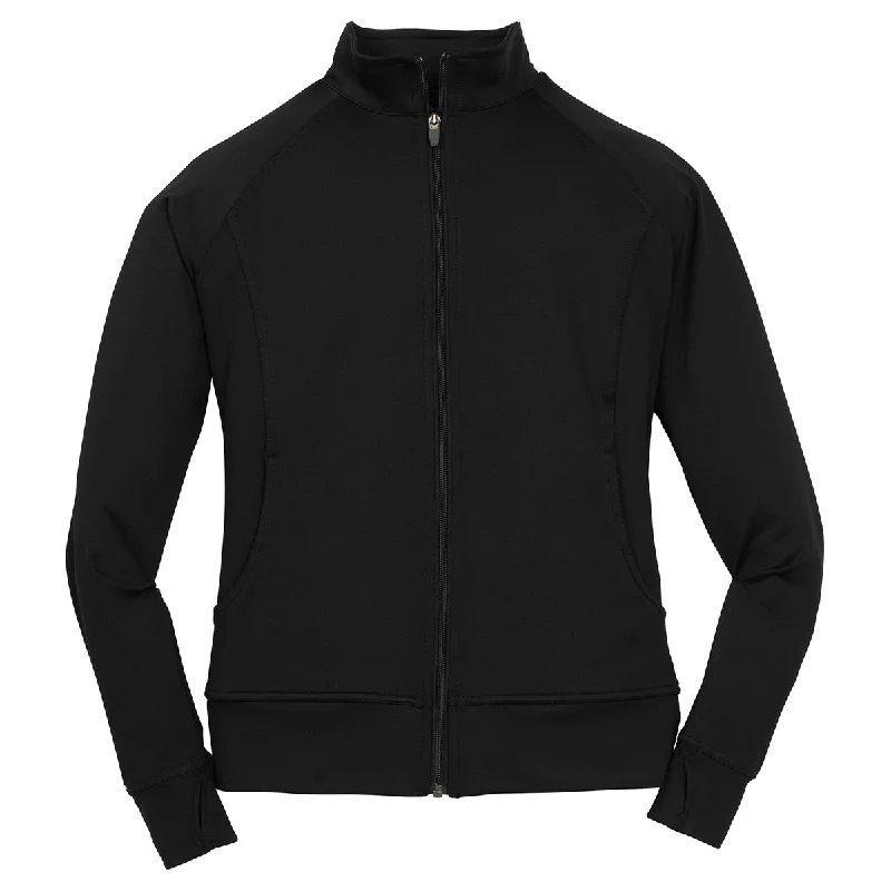 Sport-Tek Women's Black NRG Fitness Jacket Ribbed Jacket Pleated Jacket Ruffled Jacket Sport-Tek Women's Black NRG Fitness Jacket Ribbed Jacket Pleated Jacket Ruffled Jacket