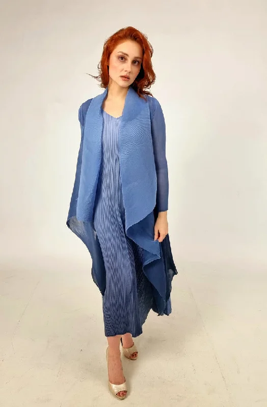 Alquema Bluebird To Dazzling Blue Ombre Long Estrella Dress And Collare Old Coat Denim Leather Suede Alquema Bluebird To Dazzling Blue Ombre Long Estrella Dress And Collare Old Coat Denim Leather Suede