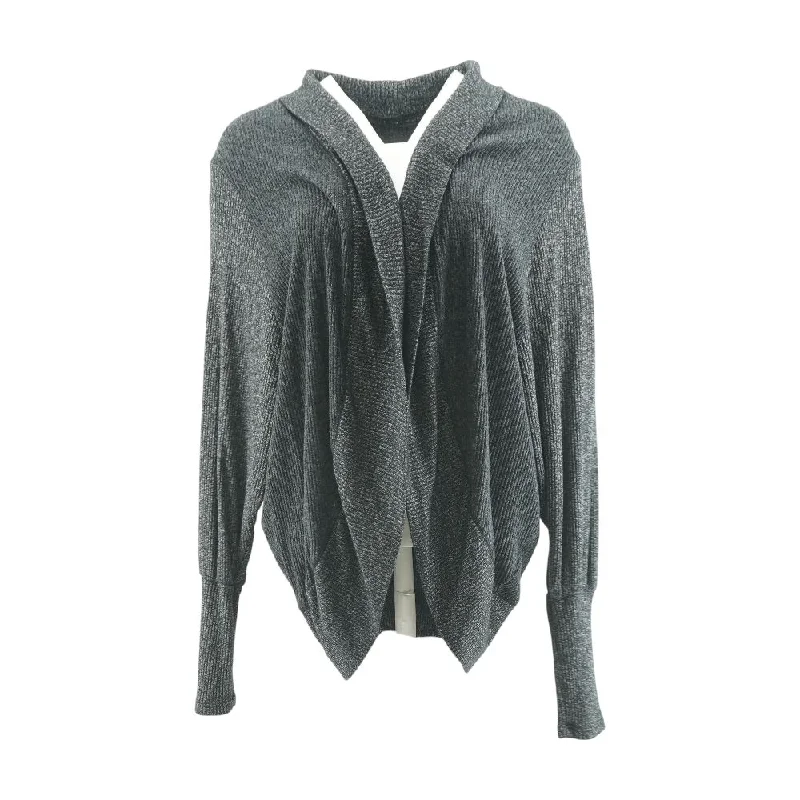 Gray Solid Cardigan Sweater Jersey Fabric Tulle Fabric Batik Fabric