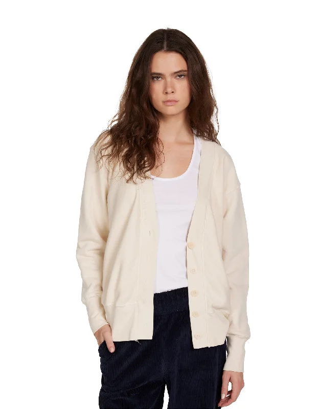 Carly Boyfriend Cardigan Satin Blend Silk Blend Wool Blend