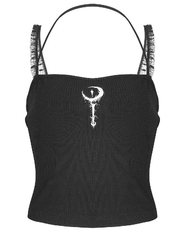 Punk Rave Daily Life Impaling Moonlight Gothic Tank Top Vest adorable tank top