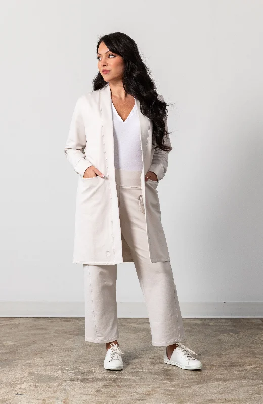 The Cardigan + Pant Travel Set - Stone Faux Fur Fabric Real Fur Fabric Shearling Fabric The Cardigan + Pant Travel Set - Stone Faux Fur Fabric Real Fur Fabric Shearling Fabric