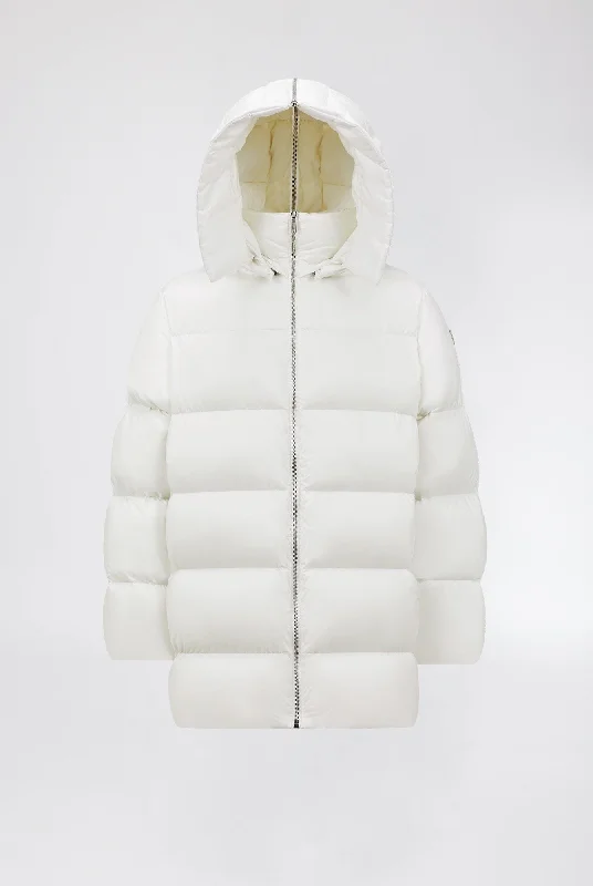 Rick Owens x Moncler Hooded Cyclopic Coat in Milk Trench Wool Cashmere