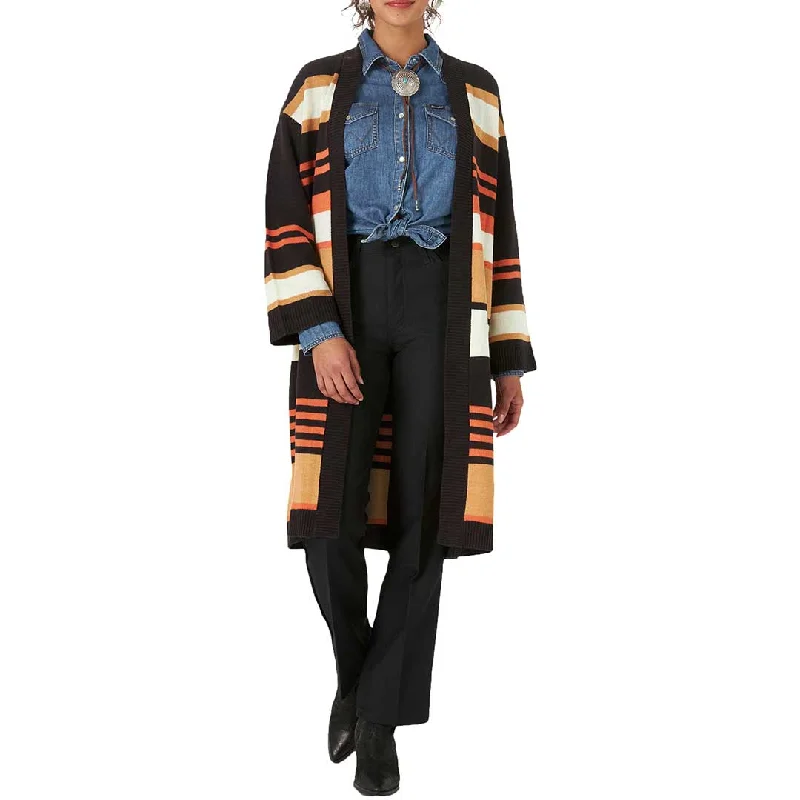 Wrangler Women's Retro Striped Long Cardigan Slim Fit Regular Fit Oversized