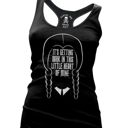 Getting Dark in this Little Heart Women's Racer Back Tank Top vintage tank top