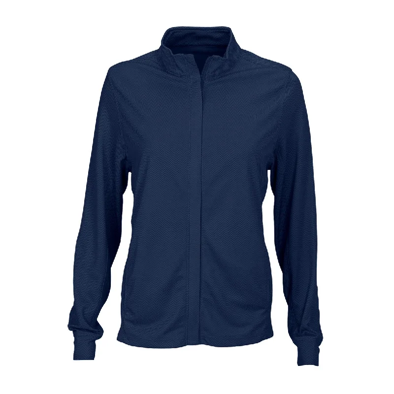 Vantage Women's Navy Pro Herringbone Jacket Hoodie Zip-Up Jacket Button-Up Jacket