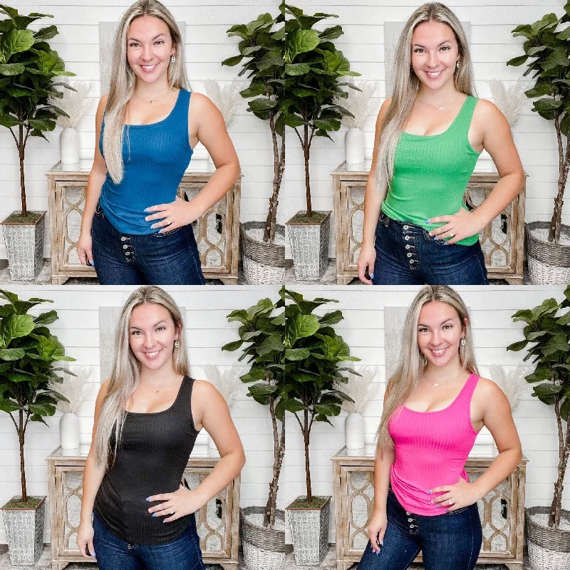 In My Circle White Birch Padded Tank Top - 4 colors! ribbed tank top